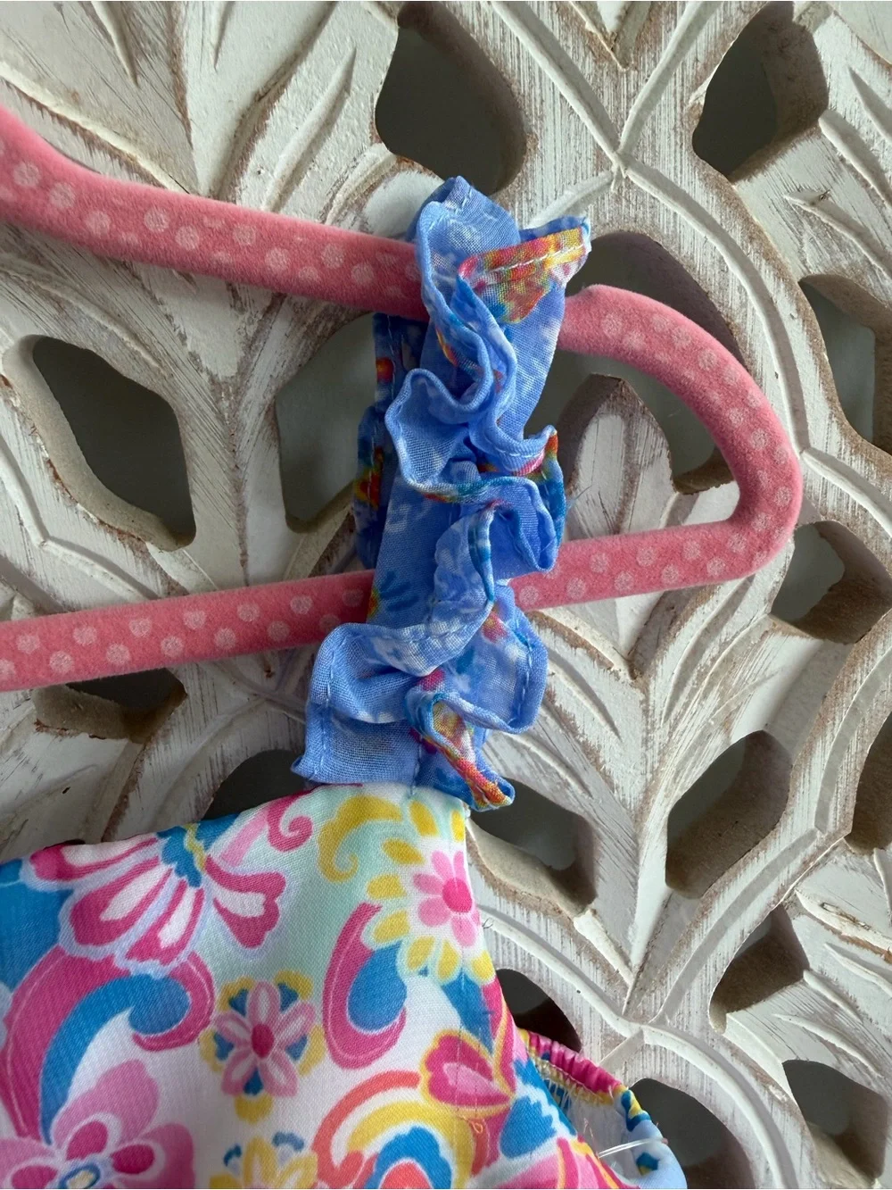 Jona Michelle Pink & Blue Floral Tiered Sundress, 4T